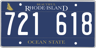 RI license plate 721618