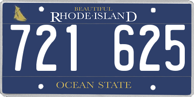RI license plate 721625