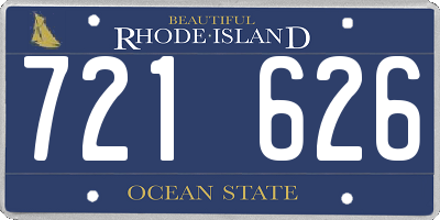 RI license plate 721626