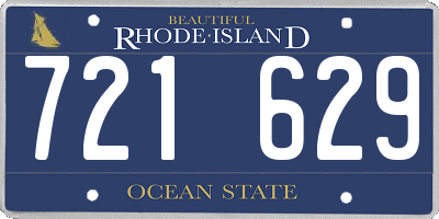 RI license plate 721629