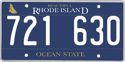 RI license plate 721630