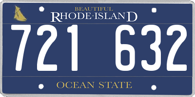 RI license plate 721632