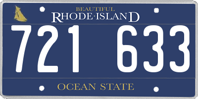 RI license plate 721633