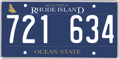 RI license plate 721634