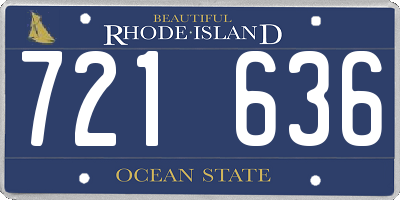 RI license plate 721636