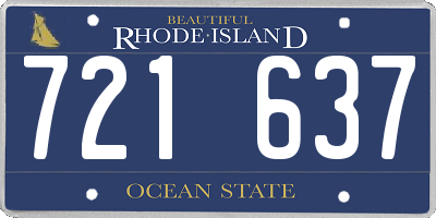 RI license plate 721637