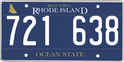 RI license plate 721638