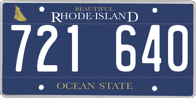 RI license plate 721640