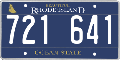 RI license plate 721641