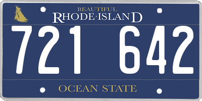 RI license plate 721642