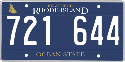 RI license plate 721644