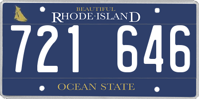 RI license plate 721646
