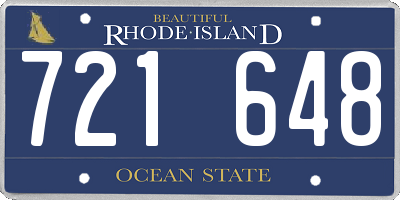 RI license plate 721648