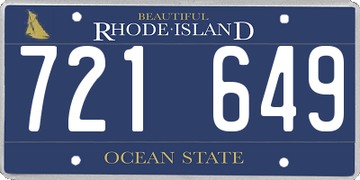 RI license plate 721649