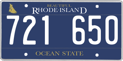 RI license plate 721650