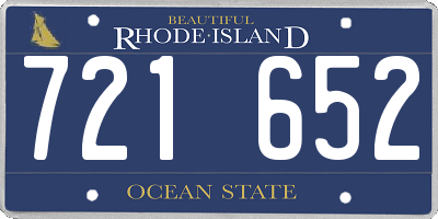 RI license plate 721652
