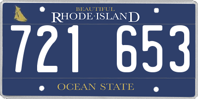 RI license plate 721653