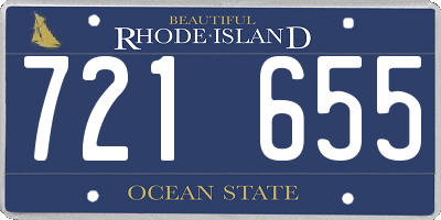 RI license plate 721655