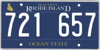 RI license plate 721657