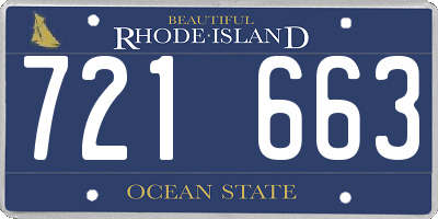 RI license plate 721663