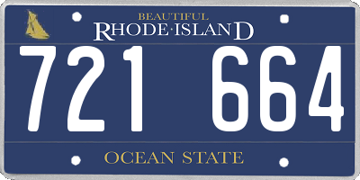 RI license plate 721664
