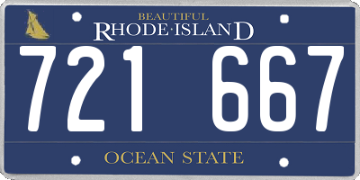 RI license plate 721667