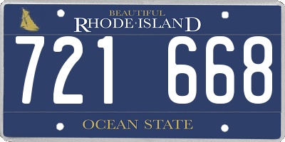 RI license plate 721668