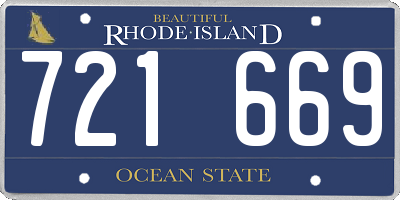 RI license plate 721669