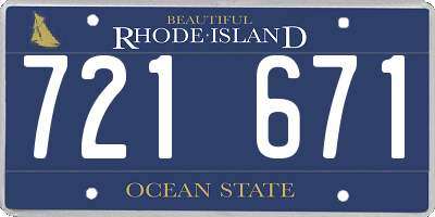 RI license plate 721671