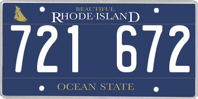 RI license plate 721672