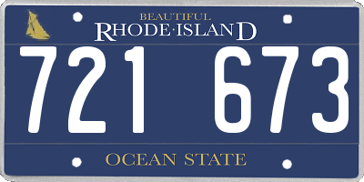 RI license plate 721673