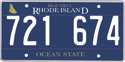 RI license plate 721674