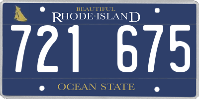 RI license plate 721675