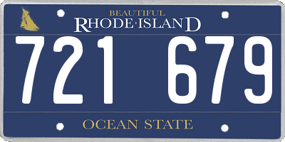 RI license plate 721679