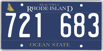 RI license plate 721683