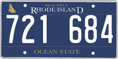 RI license plate 721684