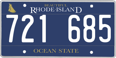 RI license plate 721685