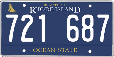 RI license plate 721687