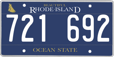 RI license plate 721692