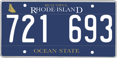 RI license plate 721693