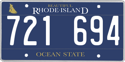 RI license plate 721694