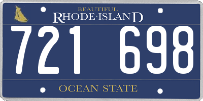 RI license plate 721698
