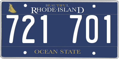 RI license plate 721701