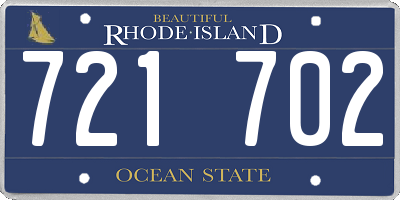 RI license plate 721702