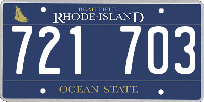 RI license plate 721703