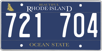 RI license plate 721704