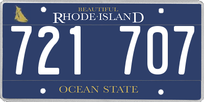 RI license plate 721707