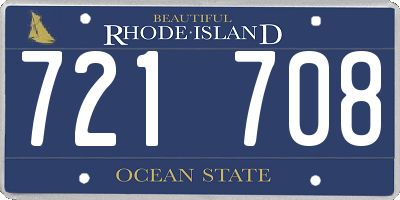 RI license plate 721708