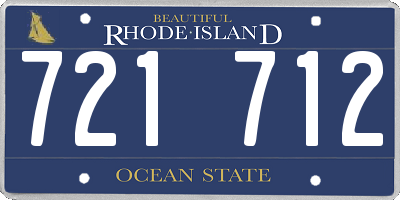 RI license plate 721712