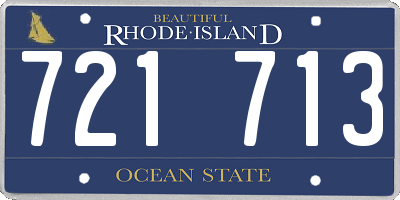 RI license plate 721713